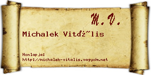 Michalek Vitális névjegykártya
